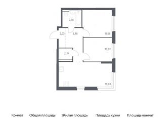 Продается двухкомнатная квартира, 56.3 м2, Москва, метро Домодедовская, жилой комплекс Квартал Герцена, к2