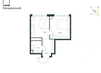 Продается 1-комнатная квартира, 32 м2, Москва, метро Мичуринский проспект, жилой комплекс Левел Мичуринский, к9
