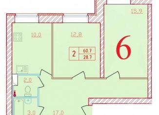 Продажа 2-ком. квартиры, 60.7 м2, Всеволожск, Северная улица, 20