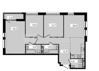 Продажа 3-ком. квартиры, 86.8 м2, Москва, метро Улица Горчакова, Бартеневская улица, 18к2