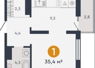 Продажа 1-ком. квартиры, 35.4 м2, Екатеринбург, Кировский район