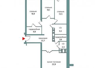 Продажа трехкомнатной квартиры, 104.9 м2, Самара, метро Гагаринская, 4-й проезд, 67Б