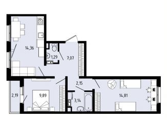 Продается трехкомнатная квартира, 53.8 м2, село Фролы