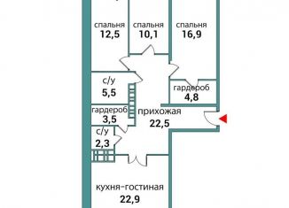 Продажа 3-ком. квартиры, 104.6 м2, Самара, метро Гагаринская, улица Авроры, 148А