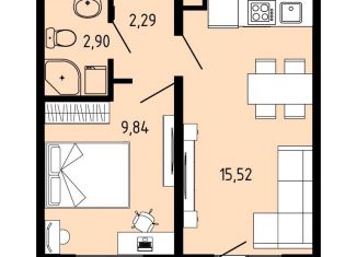 2-комнатная квартира на продажу, 31.7 м2, Пермский край