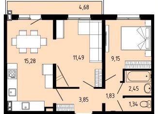 Продажа 3-комнатной квартиры, 46.8 м2, Пермский край