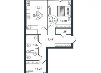 Продаю 2-комнатную квартиру, 64.1 м2, Тверь