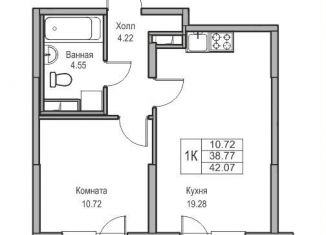 Продаю 1-ком. квартиру, 38.8 м2, Санкт-Петербург, метро Беговая, Ивинская улица, 1к2