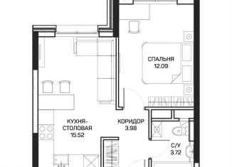 Однокомнатная квартира на продажу, 35.6 м2, Москва, улица Корнейчука, 27, район Бибирево