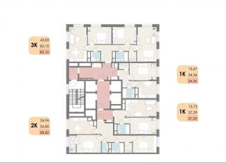 Продам 1-ком. квартиру, 37.3 м2, Московская область, Новорязанское шоссе, 6