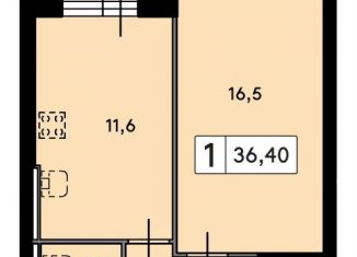 1-комнатная квартира на продажу, 36.4 м2, Ленинградская область, посёлок Щеглово, 94