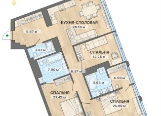 Продам трехкомнатную квартиру, 123.7 м2, Свердловская область, улица Маршала Жукова, 16