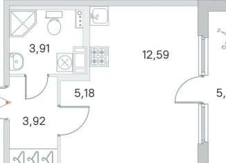 Продается квартира студия, 28.4 м2, посёлок Стрельна, ЖК Любоград