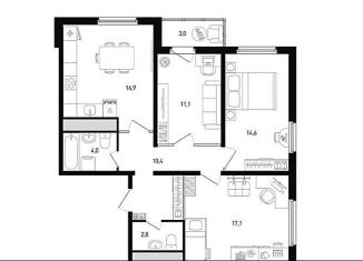 Продается 3-комнатная квартира, 79.6 м2, Ростов-на-Дону, улица Ткачёва, 11