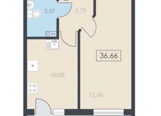 Продам 1-комнатную квартиру, 36.7 м2, деревня Борисовичи, Завеличенская улица, 18