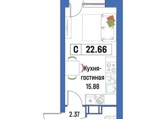 Продается квартира студия, 22.7 м2, Мурино, ЖК Урбанист