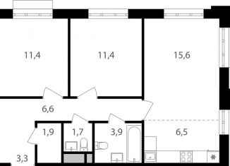 Продажа 3-ком. квартиры, 62.3 м2, Москва, Михалковская улица, 48, ЖК Михалковский