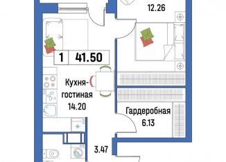 Продам однокомнатную квартиру, 41.5 м2, Мурино, ЖК Урбанист