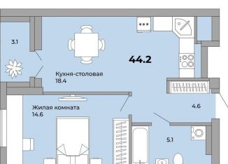 1-ком. квартира на продажу, 44.2 м2, Екатеринбург, метро Уралмаш, Донбасская улица, 21