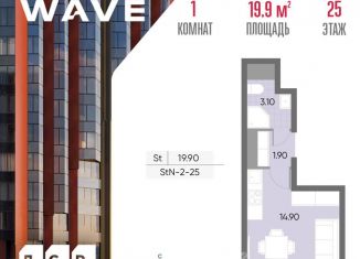 Продается квартира студия, 19.9 м2, Москва, станция Москворечье