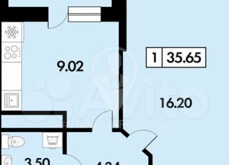 Продаю однокомнатную квартиру, 35.6 м2, село Дядьково, 2-й Бульварный проезд, 9, ЖК Шереметьевский Квартал