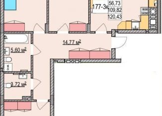 Продается трехкомнатная квартира, 131 м2, Калининградская область, улица Гагарина, 87