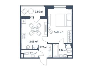 Продажа 1-ком. квартиры, 38.4 м2, Москва, жилой комплекс Светлый Мир Станция Л, к8, ЖК Светлый Мир Станция Л