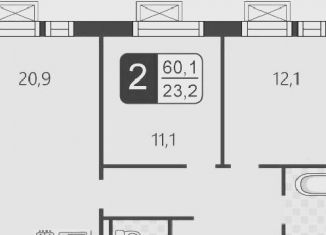 Продается 2-ком. квартира, 60.1 м2, Москва, Салтыковская улица, 6/2к3, метро Улица Дмитриевского