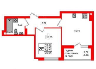 Продаю 1-комнатную квартиру, 34.8 м2, Калининград