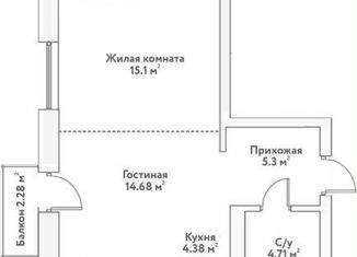 Продается двухкомнатная квартира, 45.1 м2, Новосибирская область, Дачное шоссе, 20Б