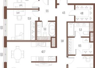 Продажа 3-ком. квартиры, 125 м2, Санкт-Петербург, улица Стахановцев, 1, улица Стахановцев