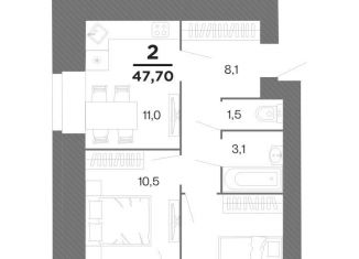 2-ком. квартира на продажу, 46.2 м2, Рязанская область