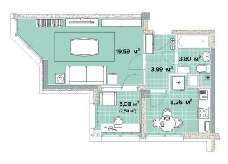 Продажа 1-комнатной квартиры, 38.8 м2, село Агой, Тепличная улица, 4к1