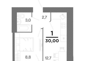 Продаю однокомнатную квартиру, 30 м2, Рязань