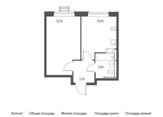 Продажа однокомнатной квартиры, 34.6 м2, село Ям, жилой комплекс Прибрежный Парк, 8.3