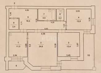 3-ком. квартира на продажу, 88.9 м2, Миасский городской округ, Озёрная улица, 7