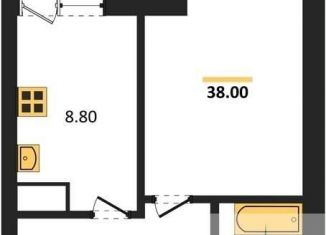 Продается 1-ком. квартира, 38 м2, Воронеж, ЖК Микрорайон Боровое, улица Фёдора Тютчева, 93/4
