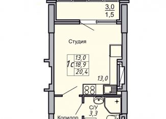 Продам 1-ком. квартиру, 20.4 м2, Волгоград