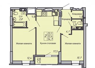 Продам 2-комнатную квартиру, 54.7 м2, Волгоград, Кировский район