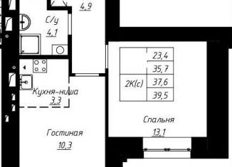 Продажа однокомнатной квартиры, 39.5 м2, Барнаул, Центральный район, улица Чернышевского