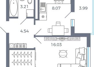 Продам 1-ком. квартиру, 33.9 м2, село Николаевка