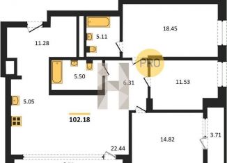 Продаю 3-ком. квартиру, 105.1 м2, Новосибирская область, улица Аэропорт, 1/5