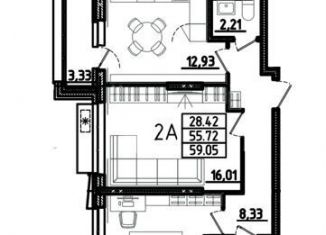 Продажа 2-ком. квартиры, 59.1 м2, Пензенская область