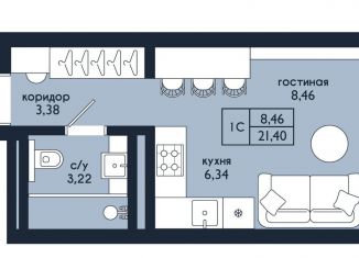 Продаю квартиру студию, 21.4 м2, Уфа