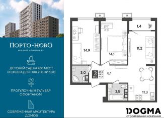 Продается 2-комнатная квартира, 67.5 м2, Новороссийск