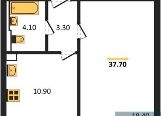 1-комнатная квартира на продажу, 37.7 м2, Воронеж, улица Загоровского, 13к2, Центральный район