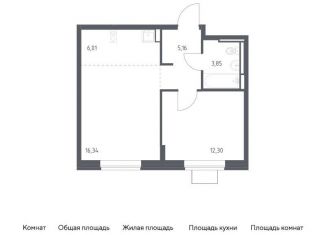 Продается 1-комнатная квартира, 43.7 м2, Московская область, жилой комплекс Богдановский Лес, 7.1