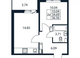 Продам 1-комнатную квартиру, 38.4 м2, Мурино