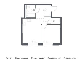 Продажа 1-комнатной квартиры, 41.4 м2, Москва, жилой комплекс Квартал Герцена, к2, метро Зябликово