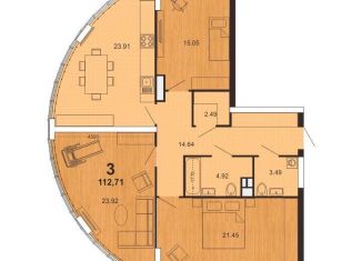 Продаю трехкомнатную квартиру, 112.7 м2, Рязань, Солотчинское шоссе, 4к1